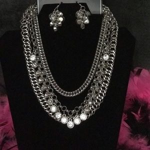 Silver and rhinestone necklace Z-Collection